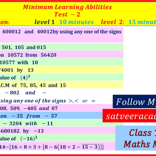 Test 2 Minimum Learning Abilities